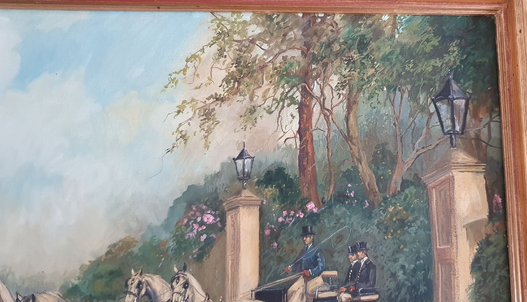 Dipinti: Gemälde "Kutschenfahrt", Elisabeth Ansell, gerahmt – Usato da Kreuzlingen venduto da Rschweiz1 5