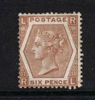 Grossbritannien 1872, 6d. pl 11, "deep chestnut" SG122 *