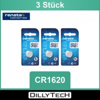 Renata CR1620 Lithium Knopfzellenbatterie - 3 Stk.