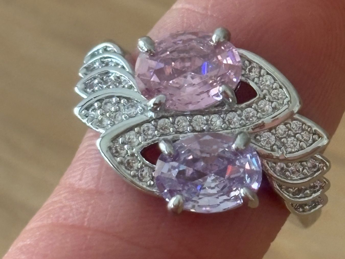 Ringe: Luxus Elegante Gr.18:8 Ring Farbe: Silber/Rosa/Lilas – Neu (gemäss Beschreibung) aus Biel-Bienne von Roserosse13 5