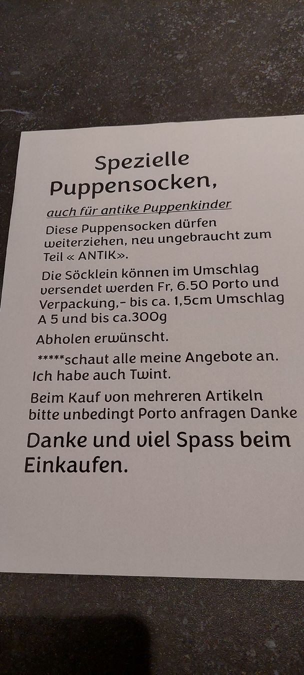 Poupées: 1paar neue gestrickte ungebrauchte Söckli – Neuf (Voir description) à Muri AG par nindo1 6