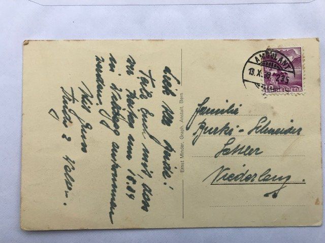 Cartoline postali: Urtenen, von 1938 – Usato da Niederscherli venduto da Lucia16 1
