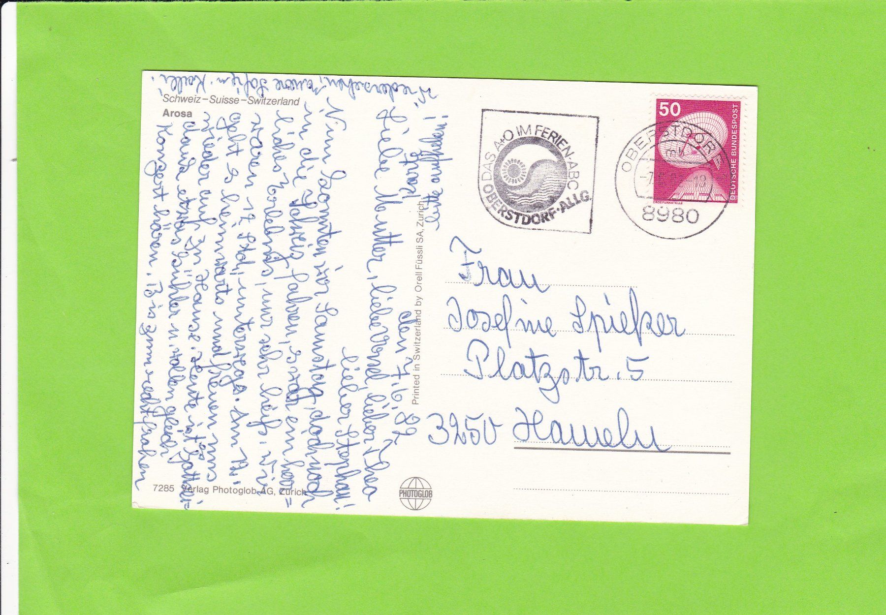 Cartoline postali: Arosa mit RhB – Usato da St. Peterzell venduto da neckertal 1