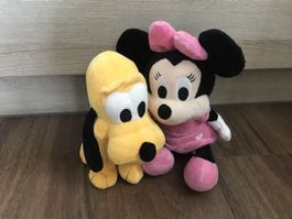 2 DISNEY ORIGINAL PLÜSCHFIGUREN (MINNIE MOUSE & PLUTO)
