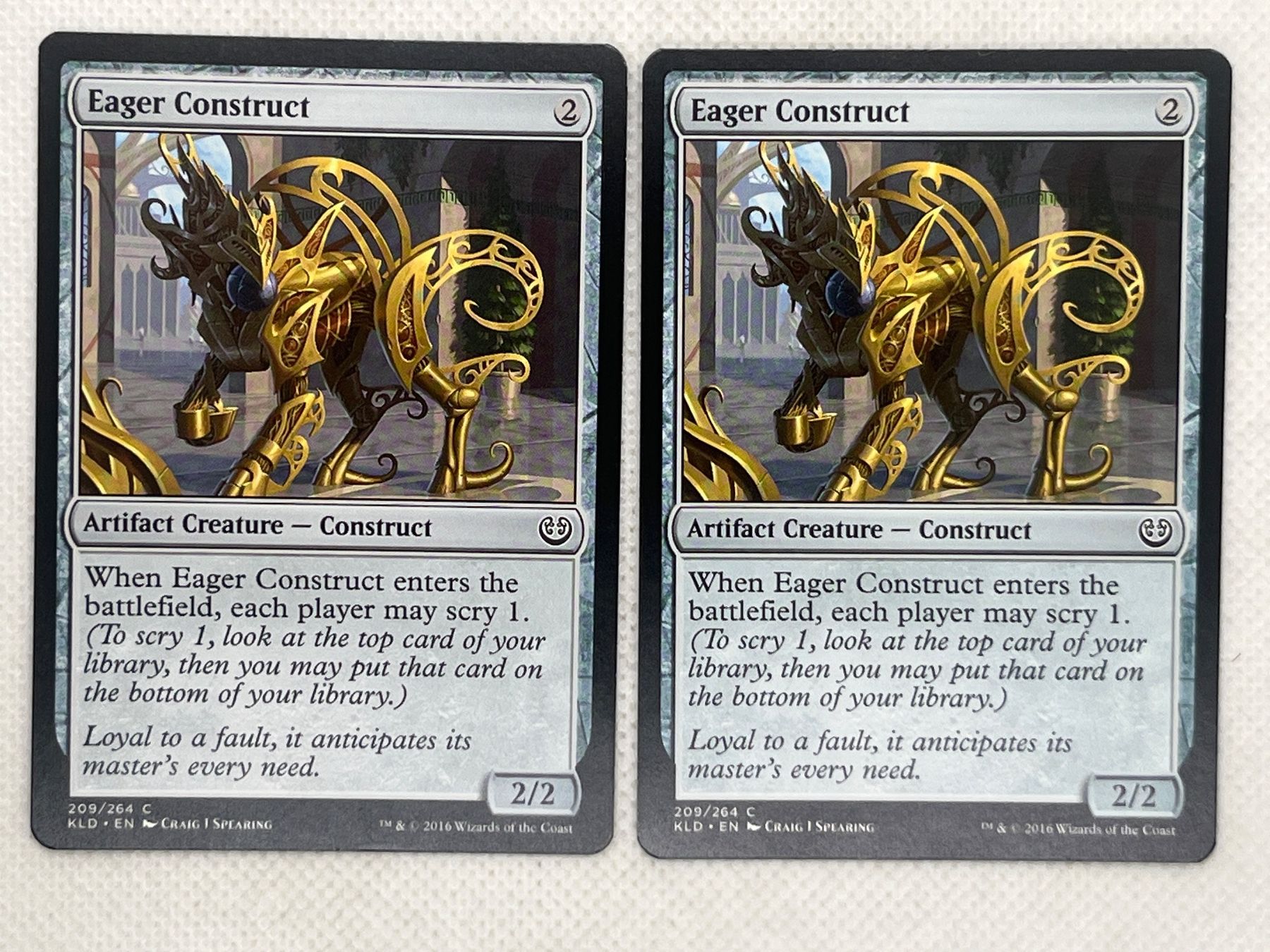 Magic The Gathering Sammelbilder & Trading cards: MTG Eager Construct KLD 209 Englisch Common 2x – Gebraucht aus Hinterkappelen von Kim1992