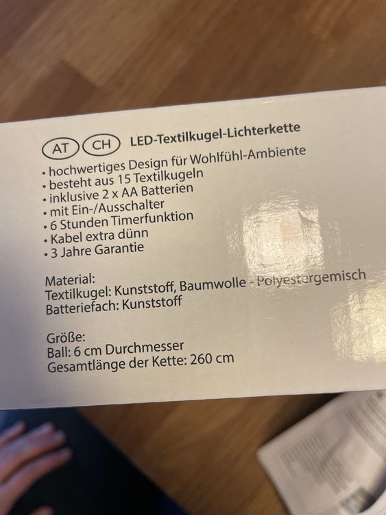 Lichterketten & Leisten: LED-Lichterkette Textilkugeln, 2.6m – Gebraucht aus Männedorf von Dorrii85 2