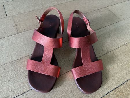 CHIE MIHARA Ledersandalen, rostrot metallic, Gr 39.5 NEU!!