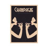 Poster im Art Deco Stil - Champagne fines bulles