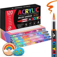 Farben Acrylstifte Set, Pinselspitze Acrylmarker mit