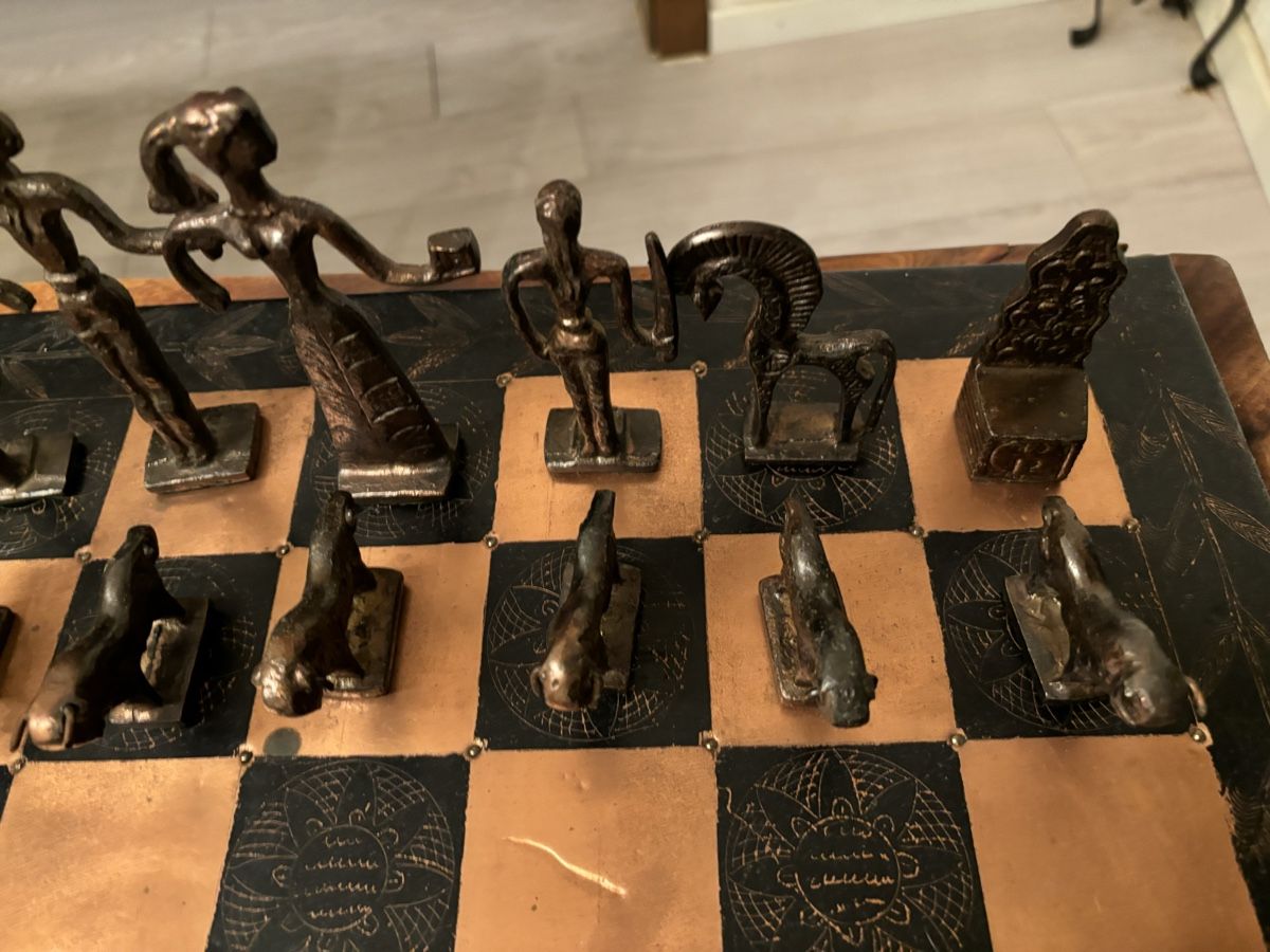 Jeux: Schachspiel, Bronzefiguren, Kupfer-Schachbrett – D'occasion à Dürnten par stefan-kuenzli 5