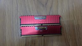 DDR4 16GB (2x8GB) 3000MHz RAM red aluminium heatsink