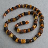 ♥ UNISEX: SCHLANGEN KETTE / BERNSTEIN ♥
