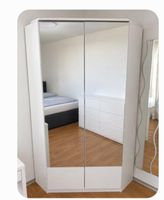 Eckkleiderschrank weiss mit Spiegeltüren gebraucht