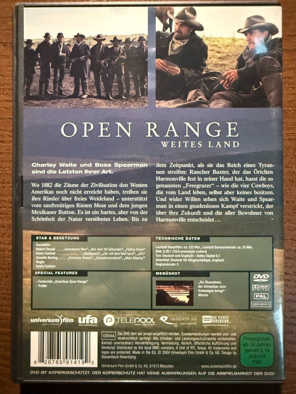Tutti i DVDs: Open Range - Weites Land – Usato da Zürich venduto da FilmFreunde 1