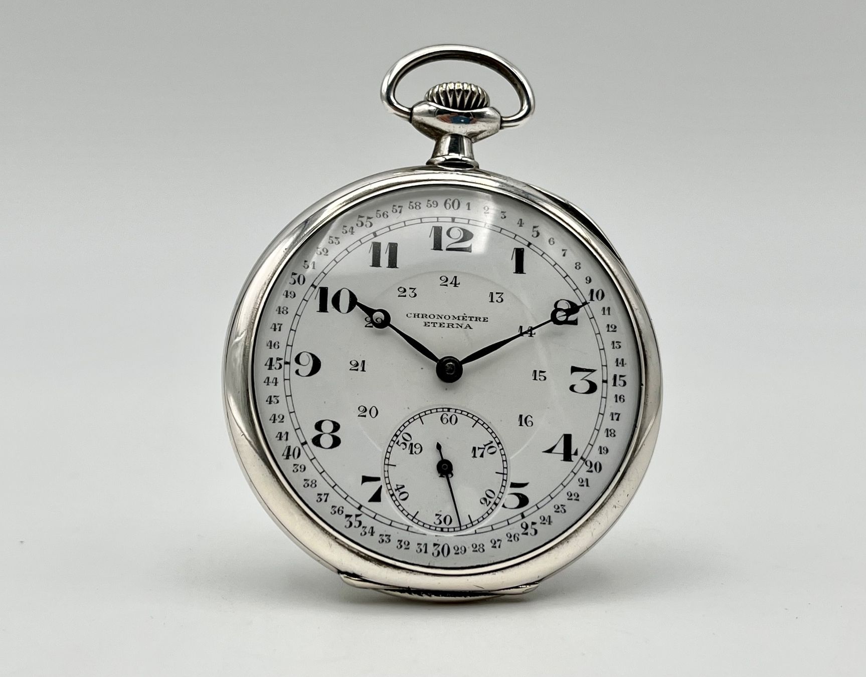 Eterna Uhren: Eterna Chronometer Taschenuhr 0.800 Silber Handaufzug – Gebraucht aus Aarau von
