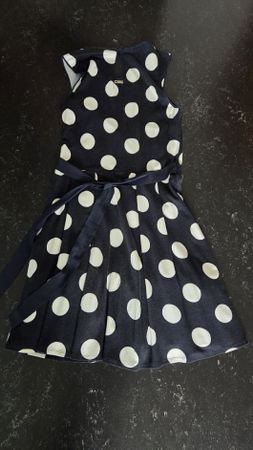 Luftiges Tupfen Viskose Seide Kleid dunkelblau Gr 40