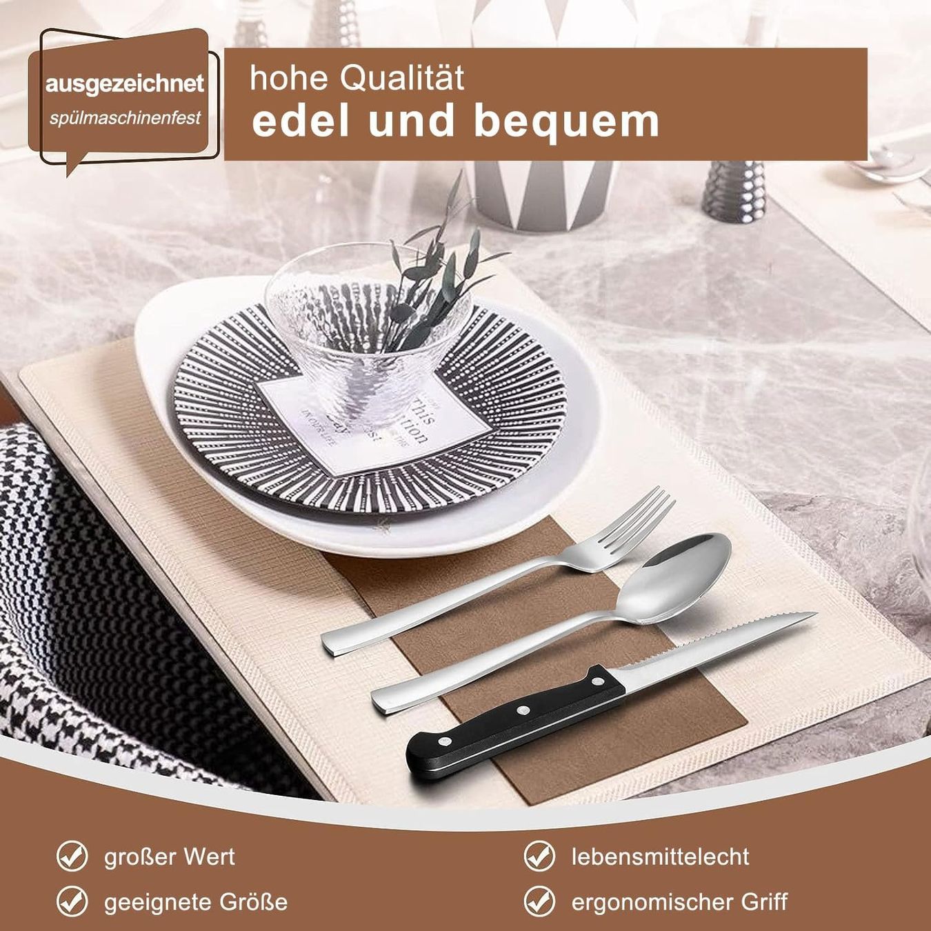 Set di posate: 36 teiliges Edelstahl Besteckset – Nuovo e nell'imballaggio originale da Nuglar venduto da SaleRitter 4