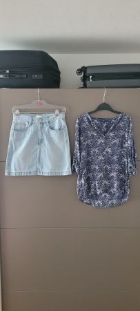 Camaïeu Jupe en jean  & Chemise été Tom Tailor 36/coton