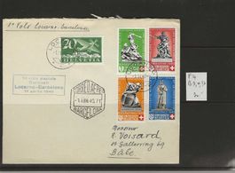 Enveloppe  vol Locarno Barcelona 1940 avec F4-B3-B4-B5-B6