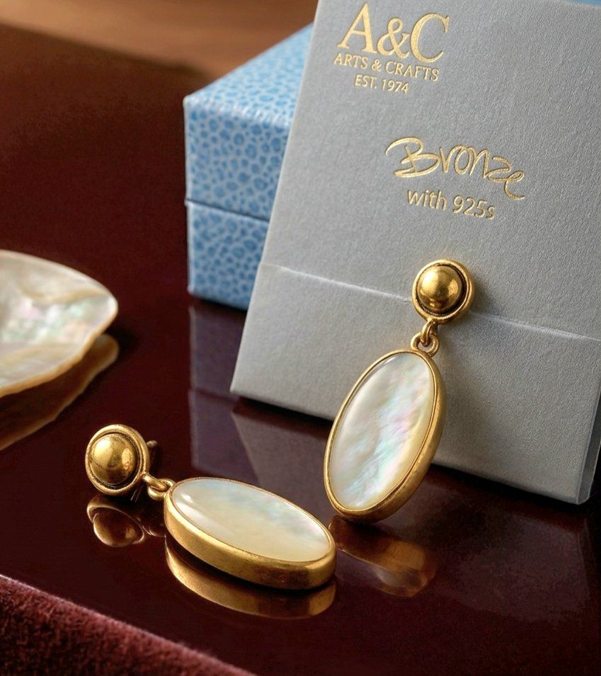 Boucles d'oreille: Bronze Ohrringe mit Perlmutt - Neu – Neuf avec emballage d'origine à Uetikon am See par Springdream