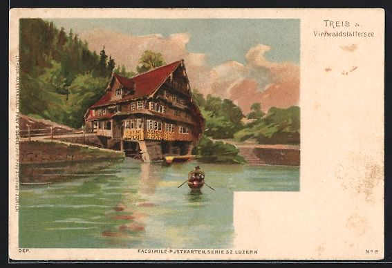 Cartoline postali: Treib a. Vierwaldstättersee, Gebäude a – Usato da Berlin venduto da bartko-reher