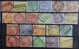 Belgien Eisenbahnmarken Kat. 100-121 gest. 1920 Kat. 50 Euro
