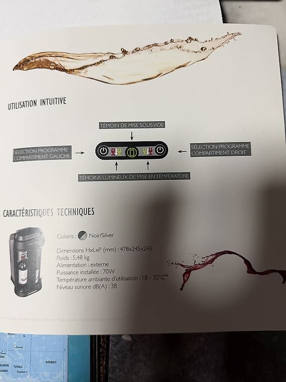 Frigoriferi: Wine art pour 2 bouteilles avec mise à température – Usato da Clarens venduto da mauros52 3