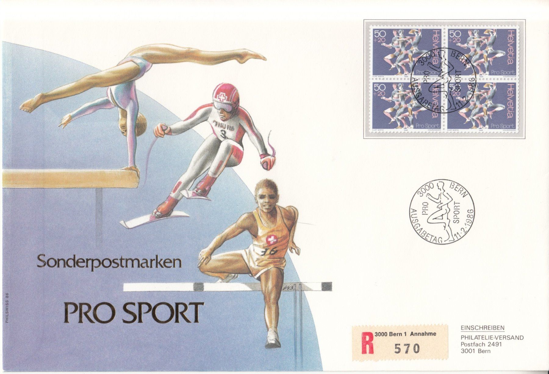 Tutti i francobolli: SBK W65 im 4er-Block FDC Grossbrief – Usato da Bürglen TG venduto da StampGraf