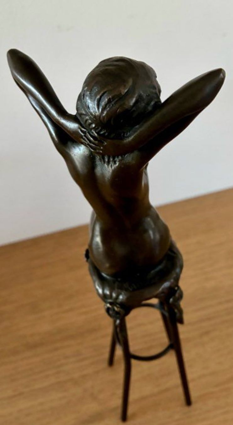 Statuette: Femme nue sur un tabouret-Bronze – Usato da Lausanne venduto da macgiver1008 2