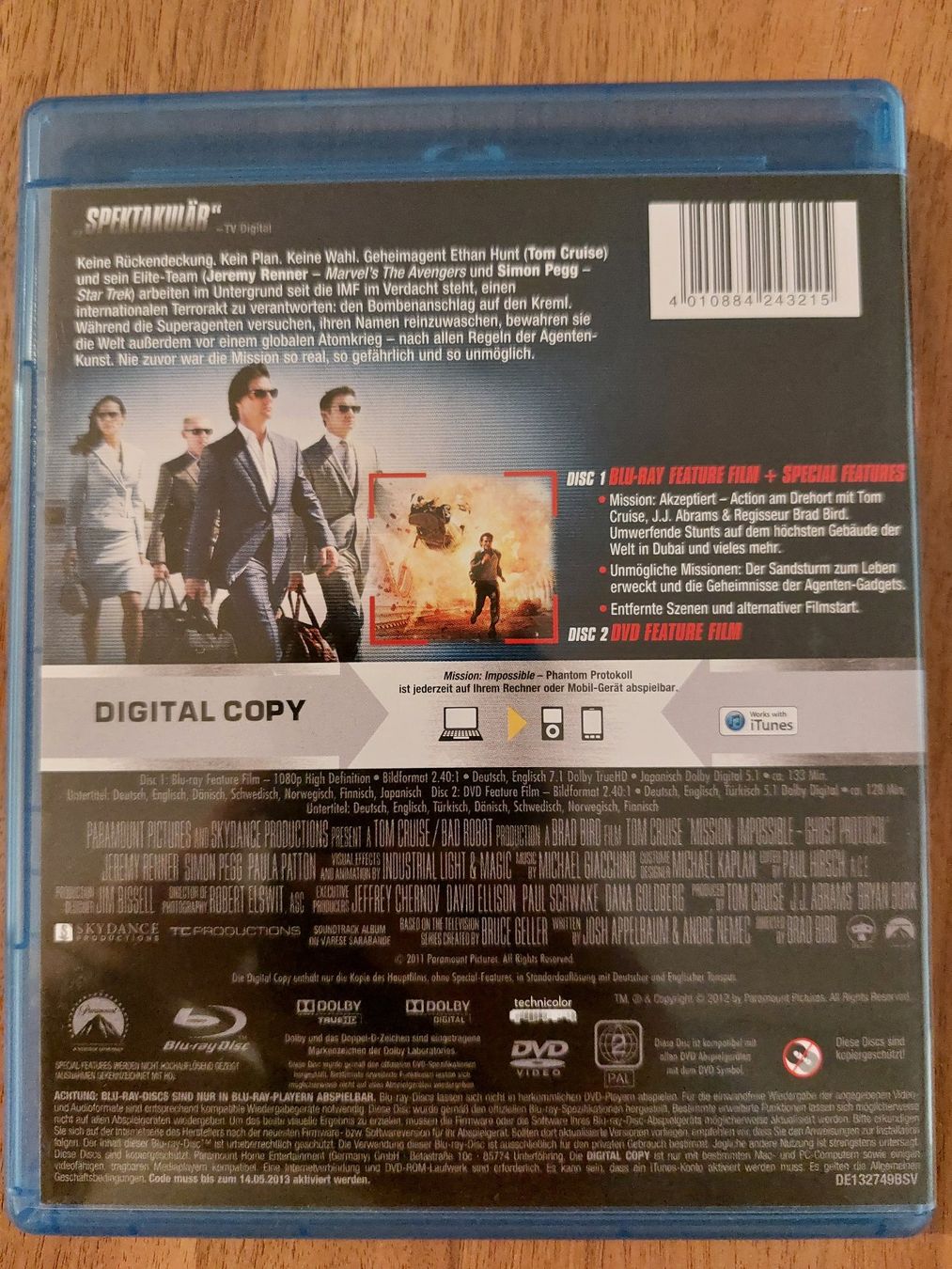 Tous les DVDs: Blu Ray & DVD - Mission Impossible 4 MI4 Phantom Protokoll – D'occasion à Rheinfelden par FilmAuktion 1