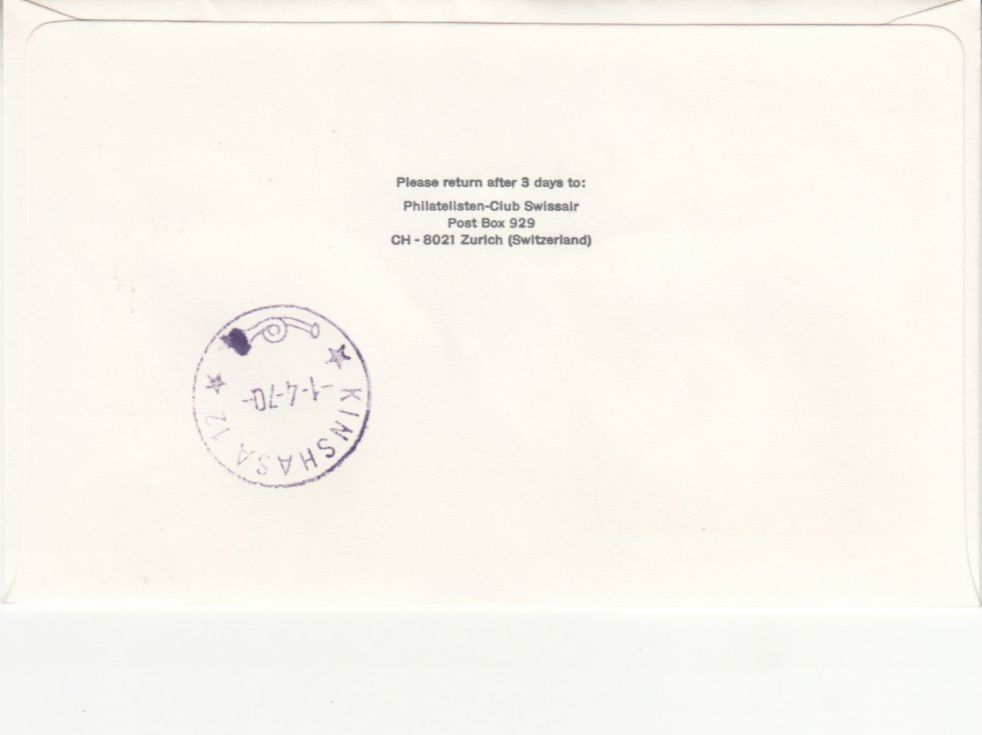 Tutti i francobolli: SLH RF 70.1bU Genève-Kinshasa – Usato da Bürglen TG venduto da StampGraf 1