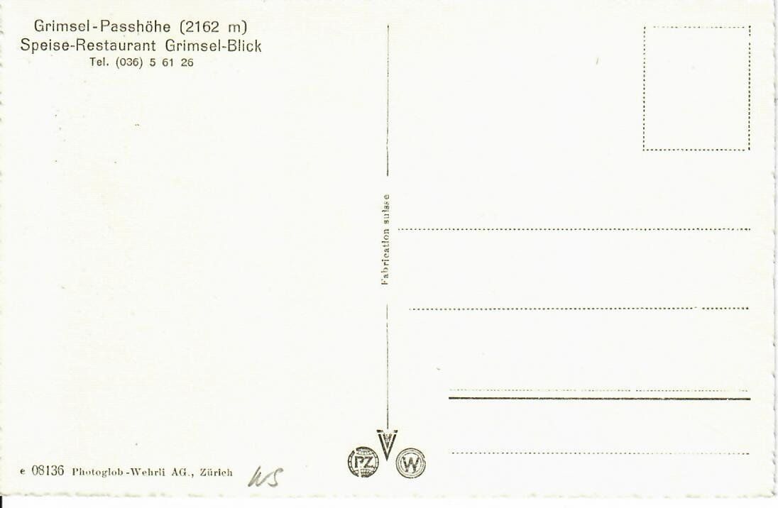 Cartes postales: Grimsel Passhöhe – D'occasion à Hochdorf par Ziegel-16 1