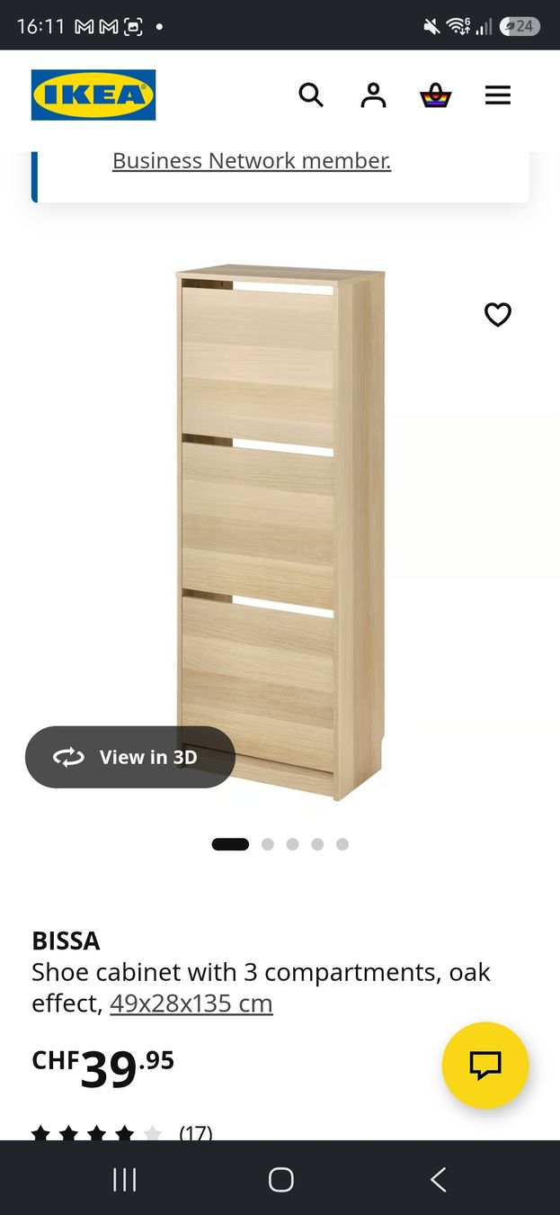 Ikea Armadi: Shoe cabinet IKEA BISSA 3 compartments oak effect  – Usato da Biel/Bienne venduto da fra_9vkq