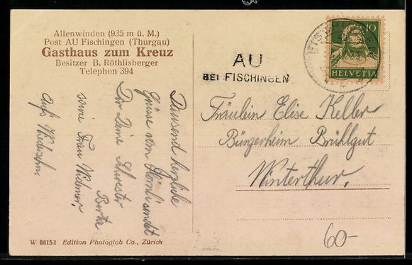 Cartoline postali: Allenwinden, Totalansicht Gasthaus zum K – Usato da Berlin venduto da bartko-reher 1