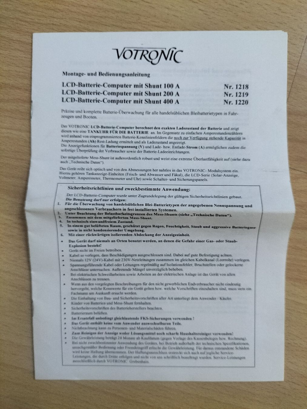 Votronic Componenti elettronici: Votronic LCD-Batterie-Computer mit Shunt 100A – Nuovo (secondo la descrizione) da Geuensee venduto da Megi45 5