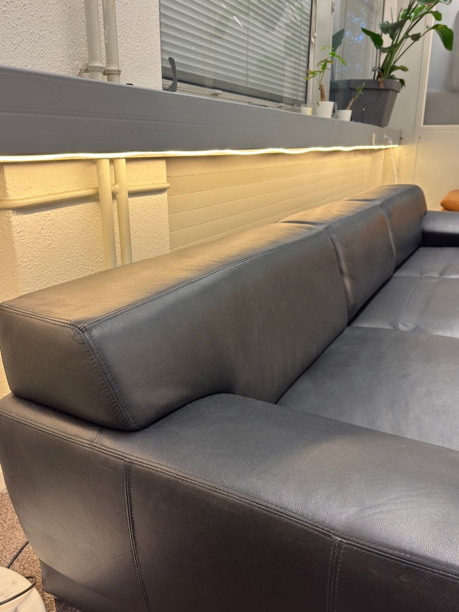 Divani: Sofa aus echtem Schafleder, schwarz mot Bettfunktion – Usato da Fehraltorf venduto da Sofalab.swiss 6