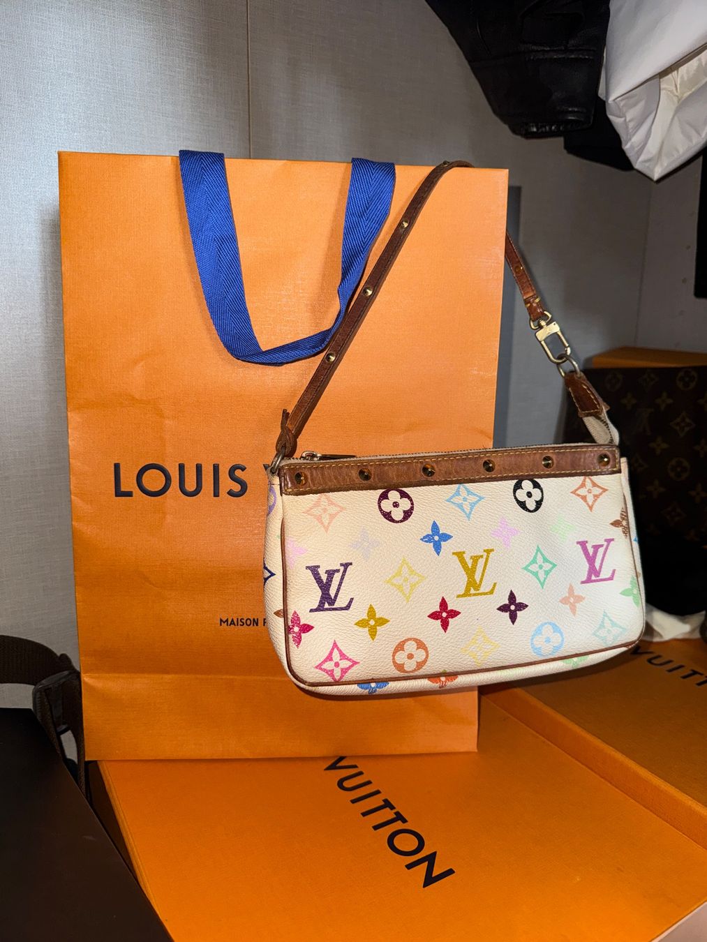 Louis Vuitton Taschen für Damen: Louis Vuitton Pochette multicolor 2004 – Gebraucht aus Widnau von Pukpan_99 9