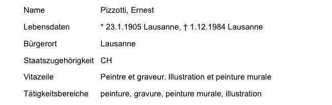 Gemälde: Pizzotti Ernest (1905-1984) – Gebraucht aus Grosshöchstetten von Perle1951 5