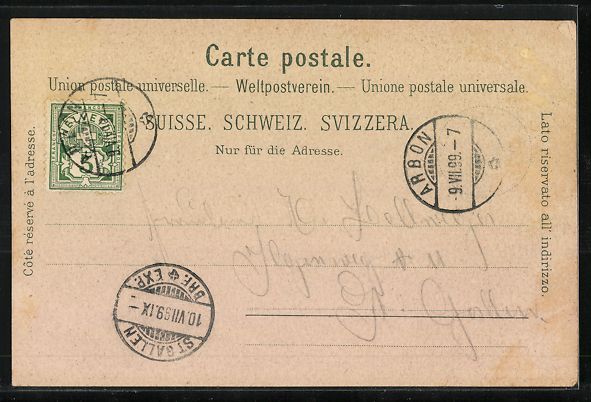 Cartes postales: Litho Arbon, Ortsansicht vom Wasser her – D'occasion à Berlin par bartko-reher 1