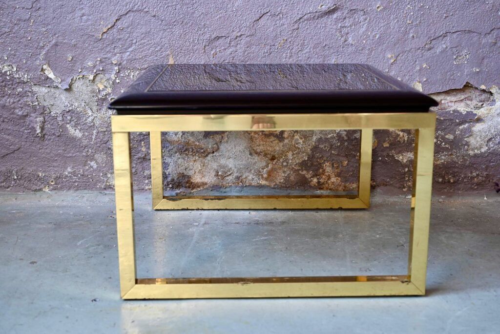 Tavoli: Table basse vintage noire et dorée hollywood regency design – Usato da COLMAR venduto da Sophiebellelurette 1