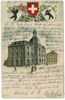 H E R I S A U   ( NEUES  POSTGEBÄUDE )  Wappen  (Prägedruck)