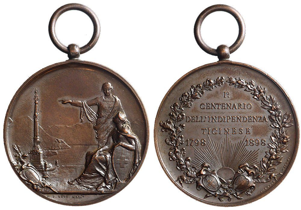 Medaillen: Tessin, Bronzemedaille 1898 – Gebraucht aus Chiasso von Novamarketing