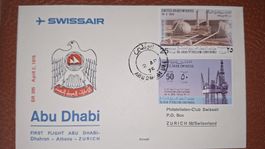 Swissair Abu Dhabi - Dhahran - Athens - Zürich 02.04.1975