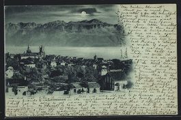 Lausanne, Ortsansicht mit Blick auf die 