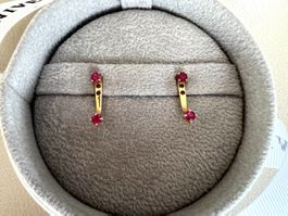 18k Gold Rubin Ohrringe mit Ear Jackets