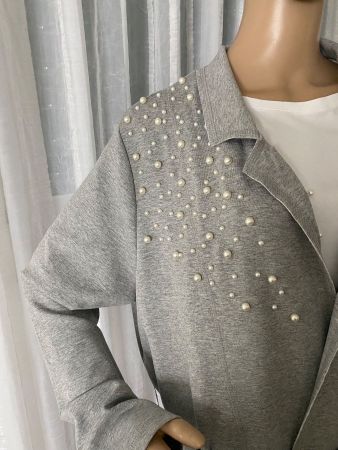 RARITÄT - edle AMY VERMONT Longjacke mit Perlen, 46