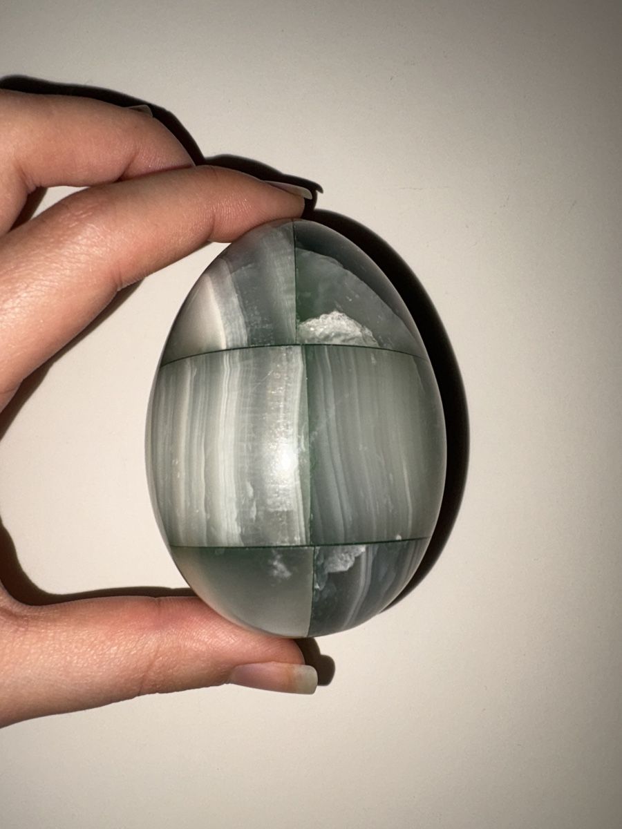 Minerali & Pietre curative: Grünes Onyx-Ei – Nuovo (secondo la descrizione) da Winterthur venduto da lau_znl8