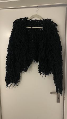 Damen Strickjacke schwarz Fransendesign gebraucht
