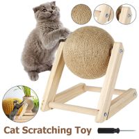 ✅ NEU Sisal Katze Kratzball 16cm Triangel Holzplatte