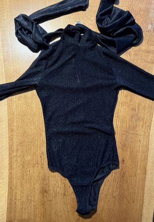 GCDS Body schwarz mit Glitzer Grösse S/XS